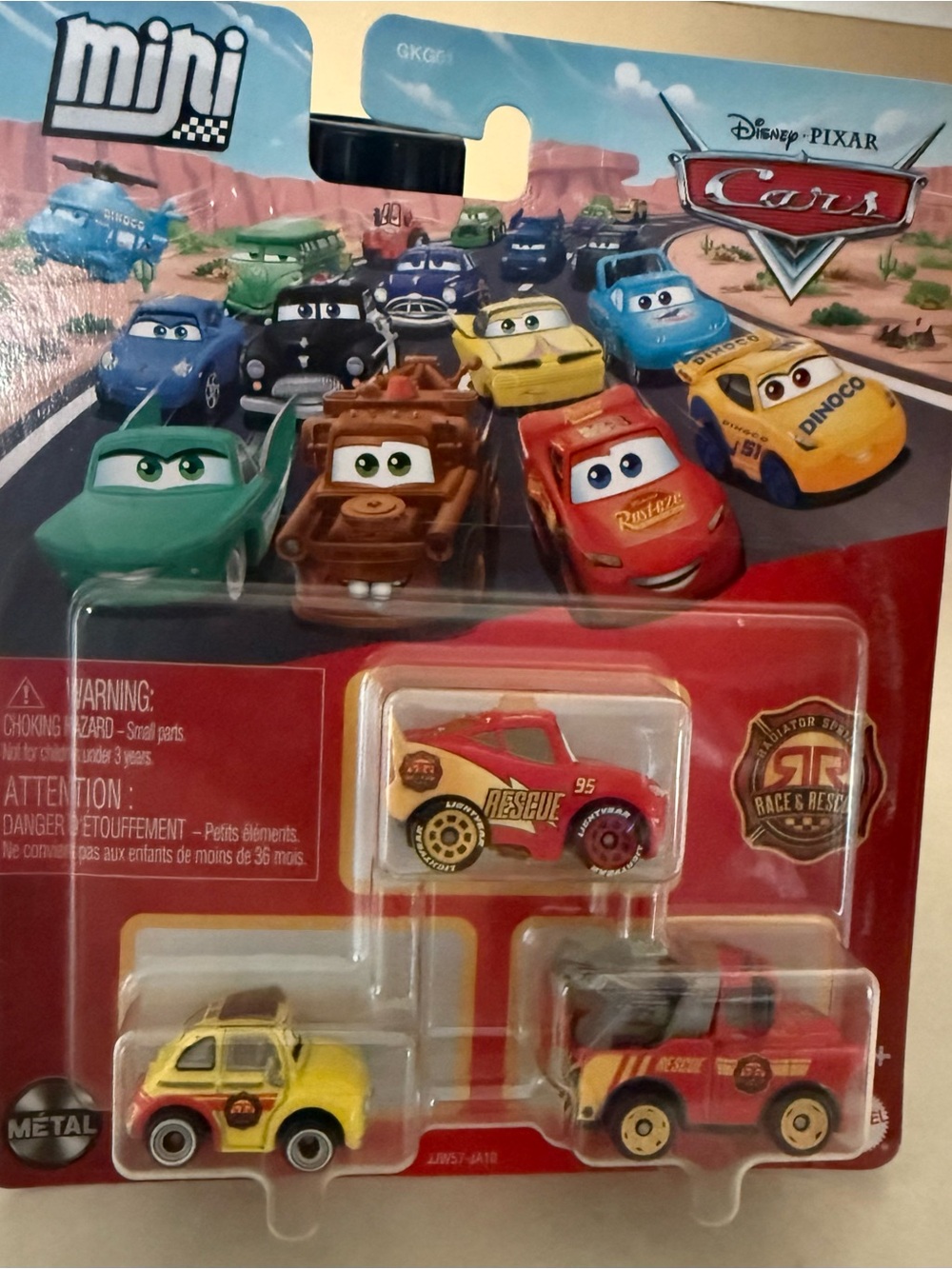 Disney Pixar Cars Mini Diecast Metal Car 3-Pack Race & Rescue